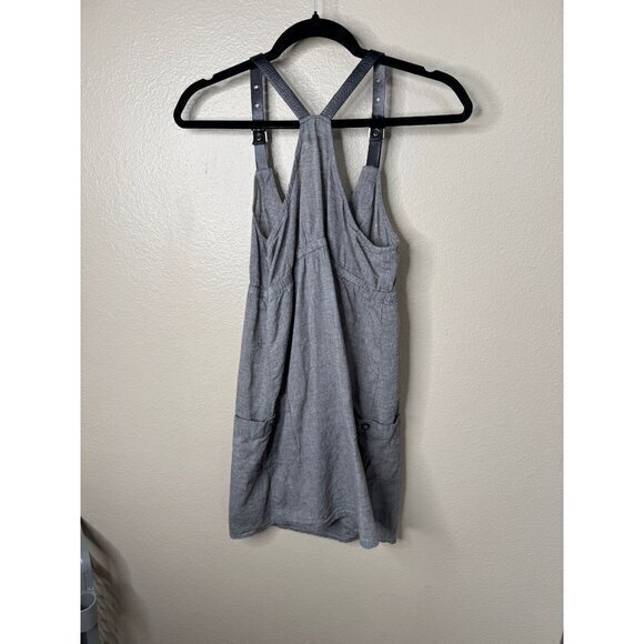 Papaya Women's Gray Dress Size S mini dress sleeveless overalls button cotton - Picture 6 of 7